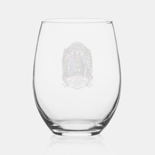 Patriotic Vampire Liberty Lord Horror Monster Patr Stemless Wine Glass