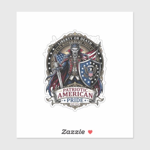 Patriotic Vampire Liberty Lord Horror Monster Patr Sticker