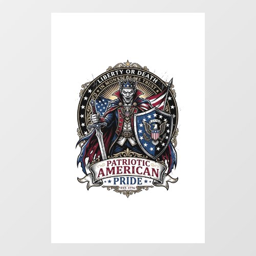 Patriotic Vampire Liberty Lord Horror Monster Patr Window Cling