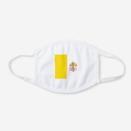 Patriotic Vatican City Flag White Cotton Face Mask