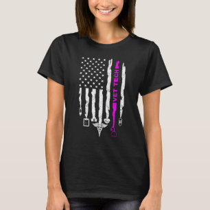 Patriotic Vet Tech USA Flag Nurses Vet Tech Week T-Shirt