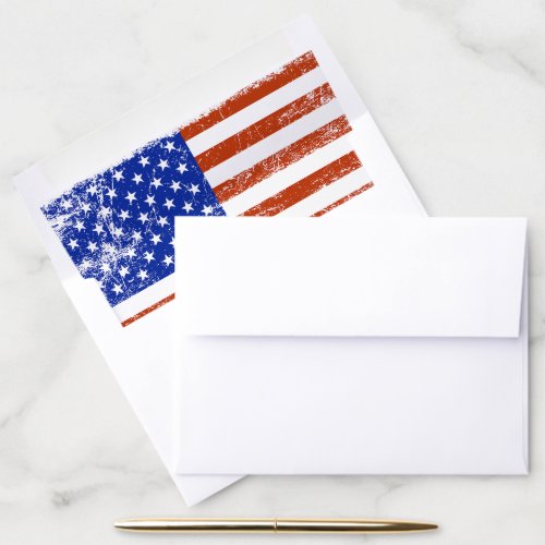 Patriotic Veteran Distressed Flag Envelope Envelope Liner