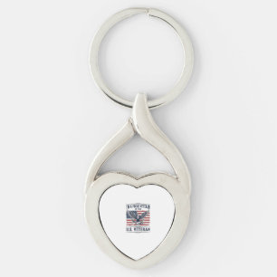 Patriotic Veteran Eagle Vintage Engraving Shirt De Keychain