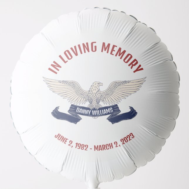 Patriotic Veteran Funeral Balloons (Front)