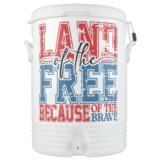 Patriotic Veteran Igloo Beverage Cooler (Front)
