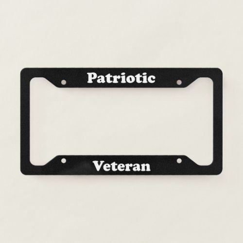 Patriotic Veteran License Plate Frame