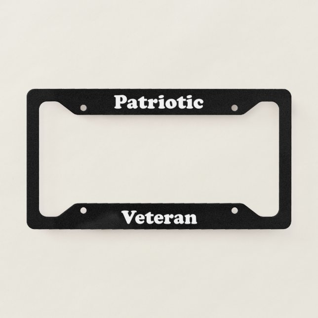 Patriotic Veteran License Plate Frame (Front)