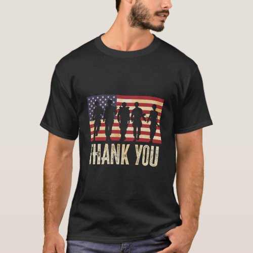 Patriotic Veterans 4Th Of July Thank You American  T_Shirt