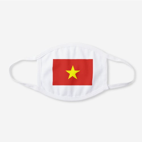 Patriotic Vietnam Flag White Cotton Face Mask