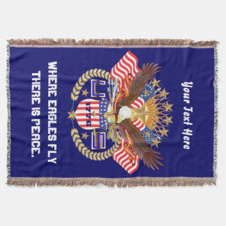 Patriotic View About Design 54" x 38" Blanket Thro