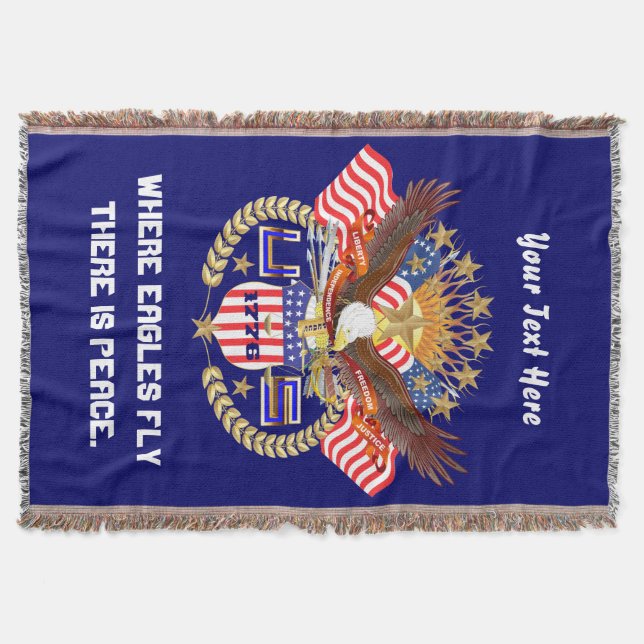 Patriotic View About Design 54" x 38" Blanket Thro (Front)