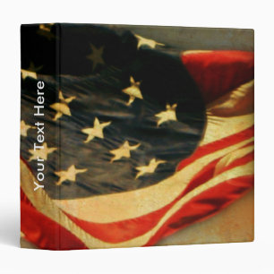 Patriotic Vintage American Flag 3 Ring Binder