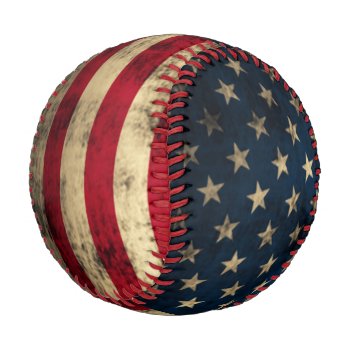 Patriotic Vintage American Flag Baseball by clonecire at Zazzle