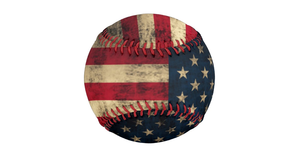Patriotic Vintage American Flag Baseball | Zazzle