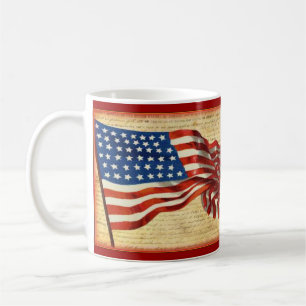 Patriotic Vintage American Flag Beverage Mug