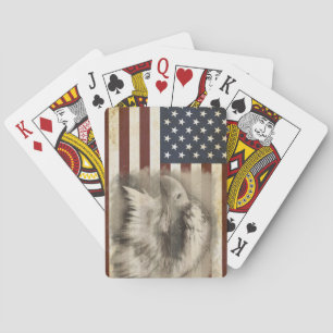 Patriotic Vintage American Flag Eagle Poker Cards