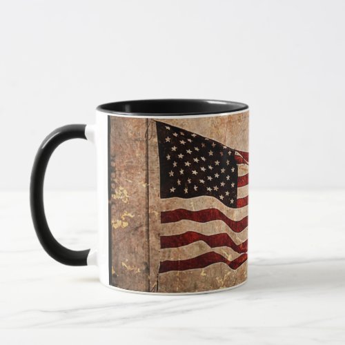 Patriotic Vintage American Flag Independence Day Mug