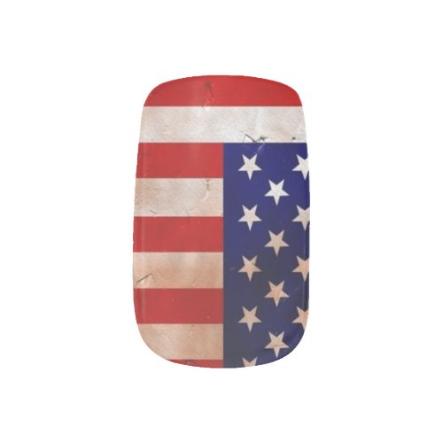 Patriotic Vintage American Flag Minx Nail Art