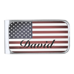 Patriotic vintage American flag money clip gift