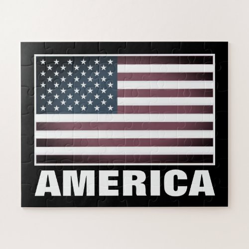 Patriotic vintage American flag puzzle in gift box