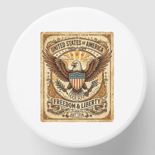 Patriotic Vintage Bald Eagle Distressed Mini Candle Favors