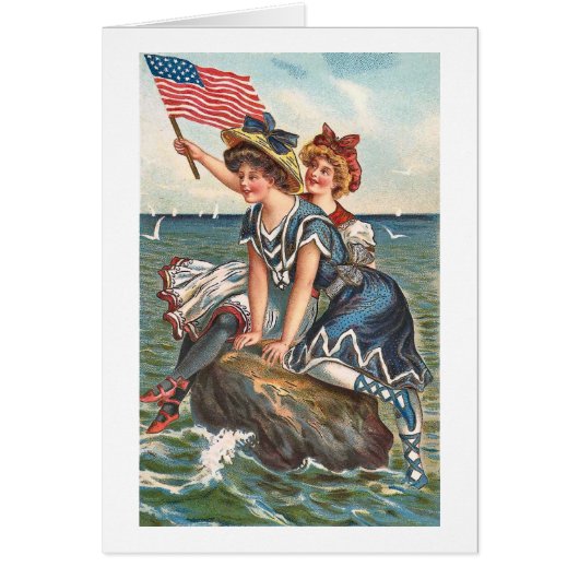 Patriotic Vintage Beach Scene (Front)