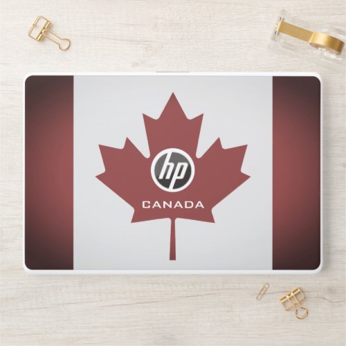 Patriotic vintage Canadian flag custom monogram HP Laptop Skin