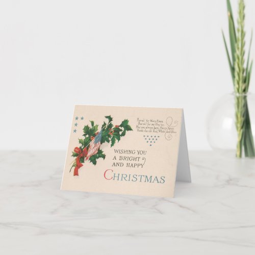 Patriotic Vintage Christmas Card