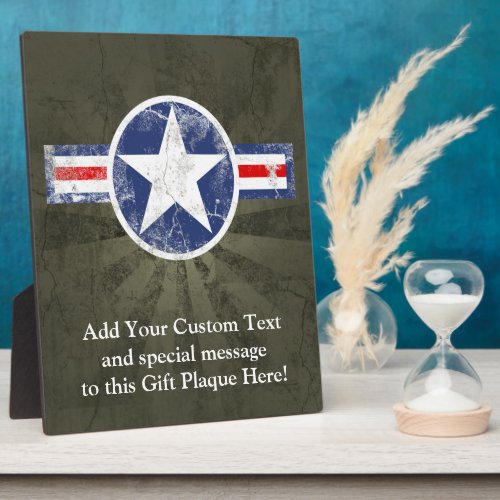 Patriotic Vintage Military USA Star Plaque