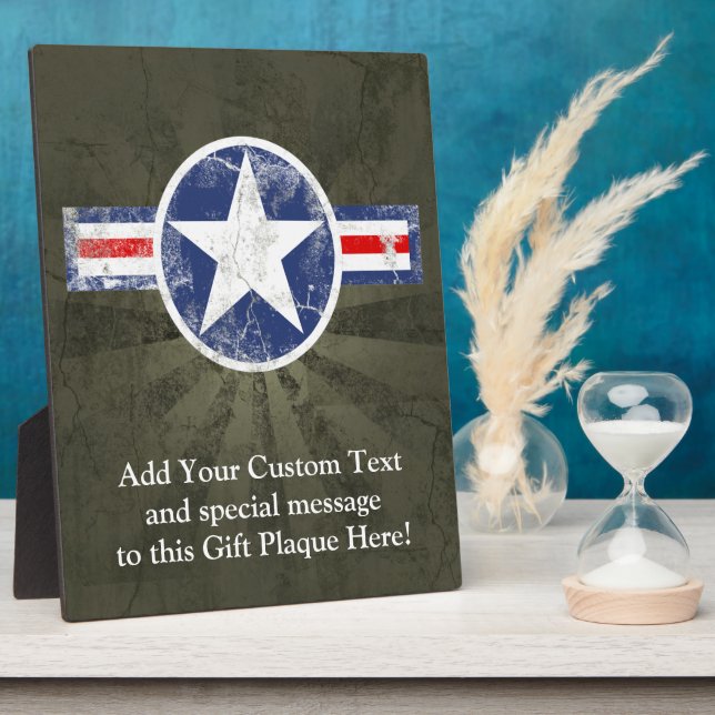 Patriotic Vintage Military USA Star Plaque (Side)