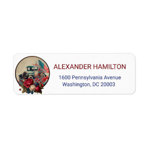 Patriotic Vintage Truck Return Address Label