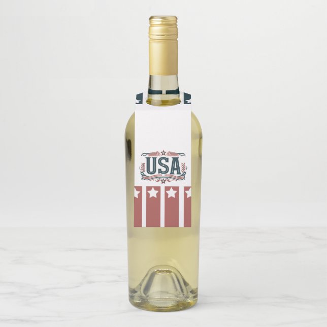 Patriotic, vintage USA  Bottle Hanger Tag (On Bottle)