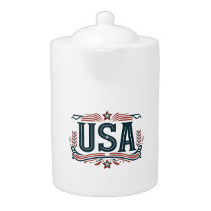 Patriotic, vintage USA Teapot