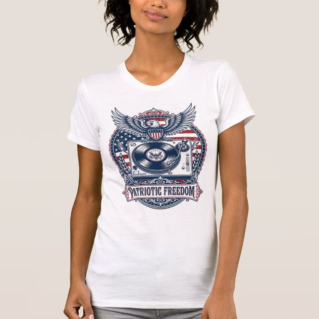 Patriotic Vinyl Collector Vector Graphic Tee (Front)