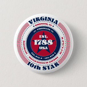 Patriotic Virginia Circle with State Details Button