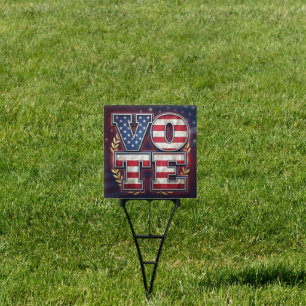Patriotic VOTE American Flag Typography Design Sign