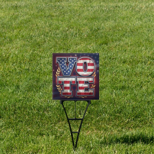 Patriotic VOTE American Flag Typography Design Sign (Insitu)