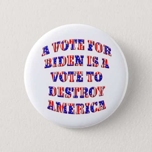 Patriotic Vote Biden _ Destroy America Pin Button