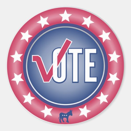 Patriotic Vote Democrat Donkey Symbol Stickers