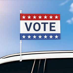 Patriotic Vote Star Stripe Car Flag