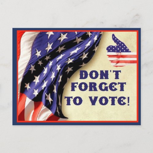 Patriotic Voting Political Post Card