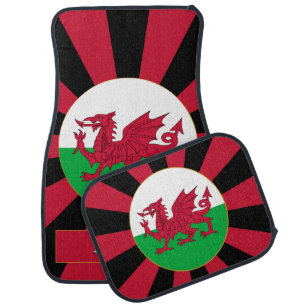 Patriotic Wales Car Floor Mat & Welsh Flag / Cymru