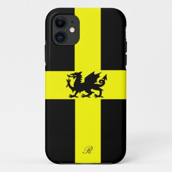 Patriotic Wales Dragon Yellow Black Iphone 5 Case by DigitalDreambuilder at Zazzle