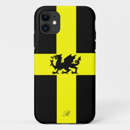 Patriotic Wales Dragon Yellow Black Iphone 5 Case