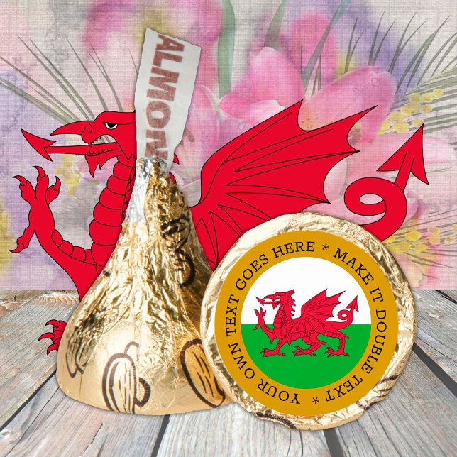 Patriotic Wales sweets, Welsh Flag, Dragon / gold Hershey®'s Kisses® (Creator Uploaded)