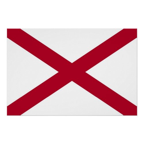 Patriotic wall poster with Flag of Alabama USA