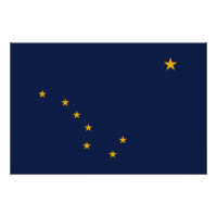 Patriotic wall poster with Flag of Alaska, USA