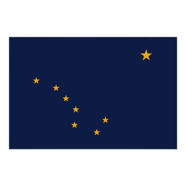 Patriotic wall poster with Flag of Alaska, USA (Front)