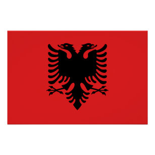 Patriotic wall poster with Flag of Albania
