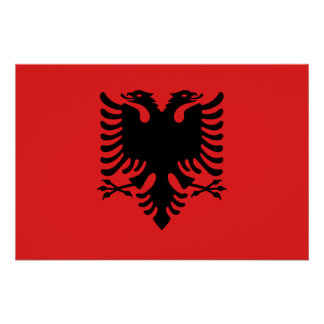 Patriotic wall poster with Flag of Albania